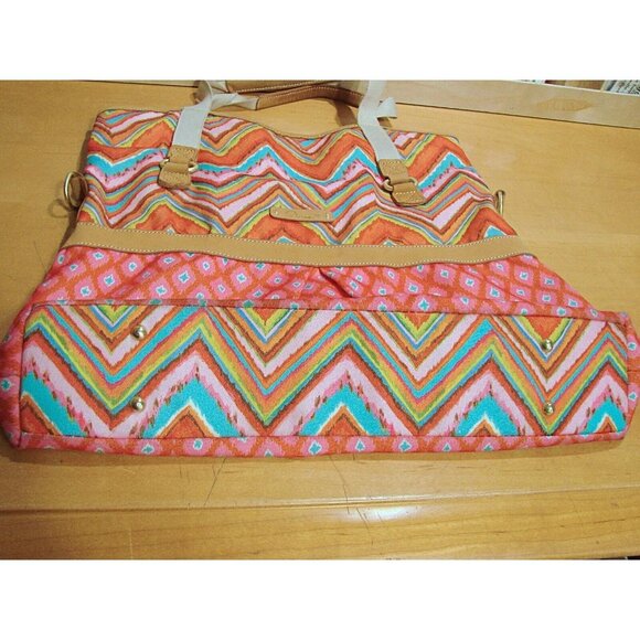 Dena Designs Tote Bag Canvas Crossbody Bag Pockets Double and Long Handles Large - Picture 6 of 12